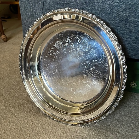 Vintage Silver Serving Pie Plate - Picture 4 of 5